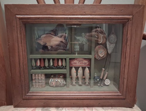 Gone fishing 3d diorama - "gone, fishing"