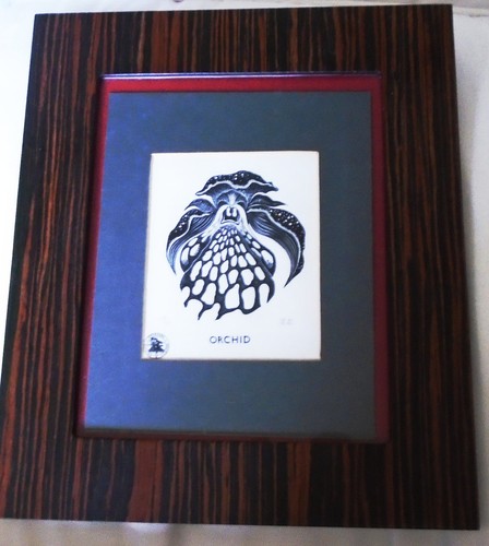 Orchid vintage block print - vintage,